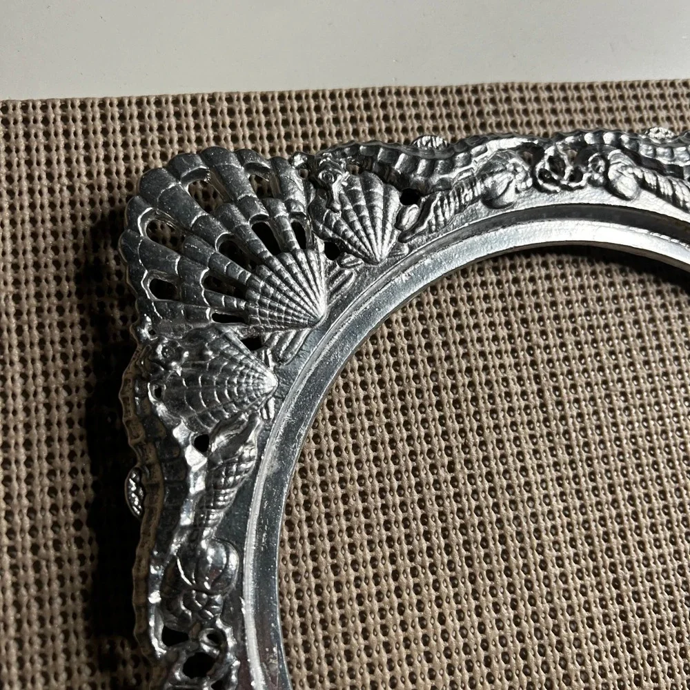 Arthur Court 1993 Aluminum Seashell Seahorse Picture Frame Vintage Coastal Silve